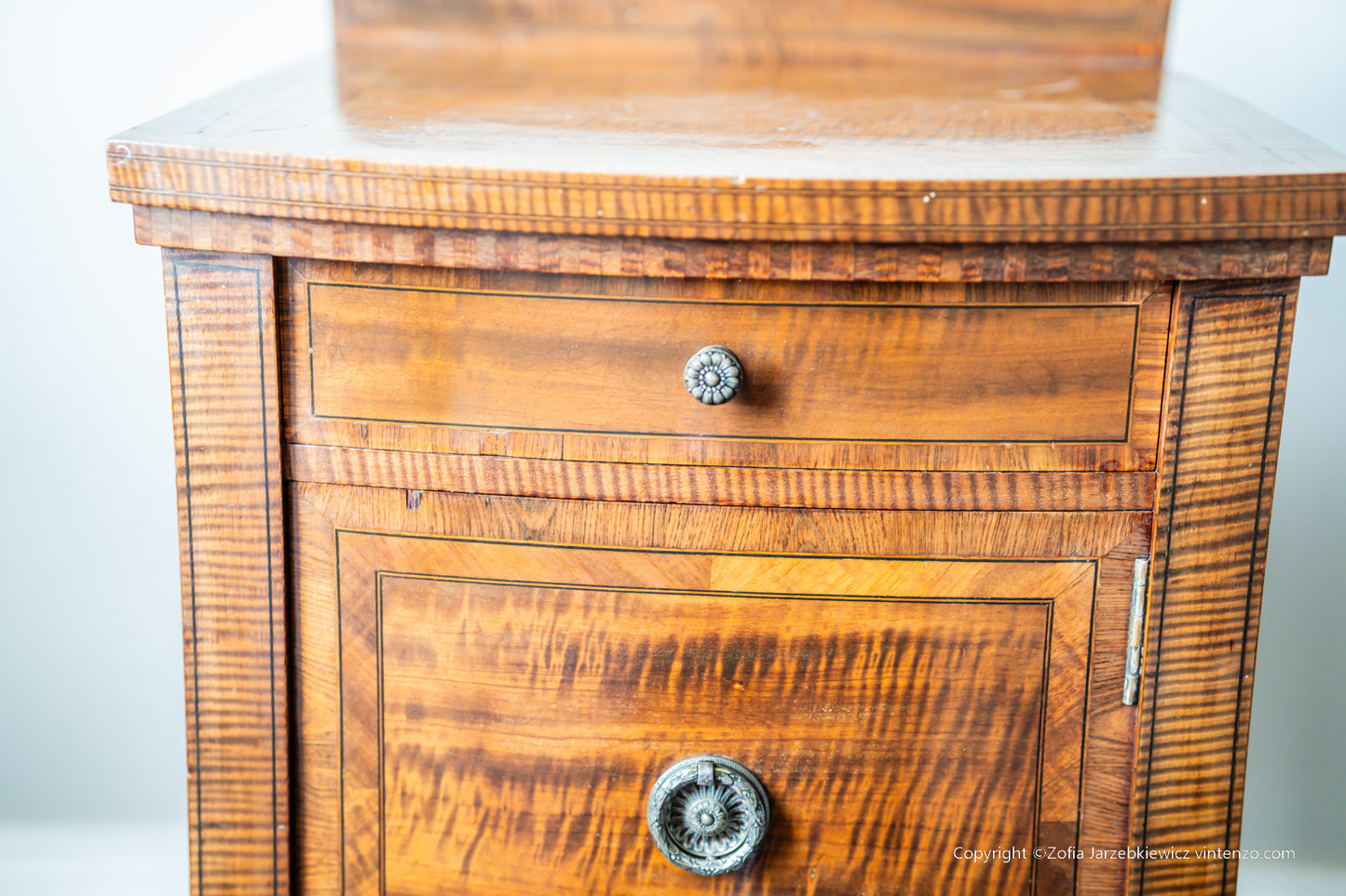 Antique Inlaid Bedside Table