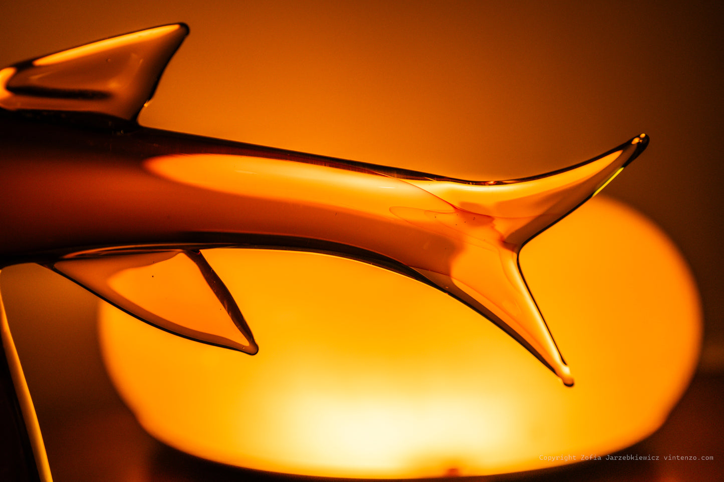Vintage Murano Blown Amber Glass Shark Sculpture