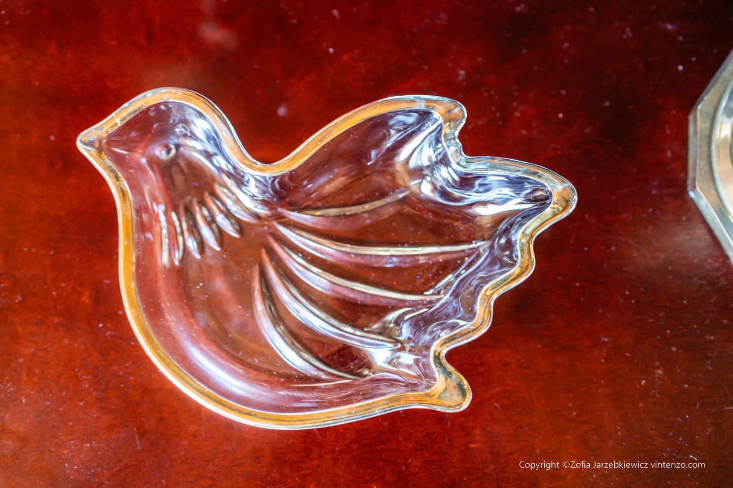 Vintage Glass/Crystal Bird-Shaped Trinket Box