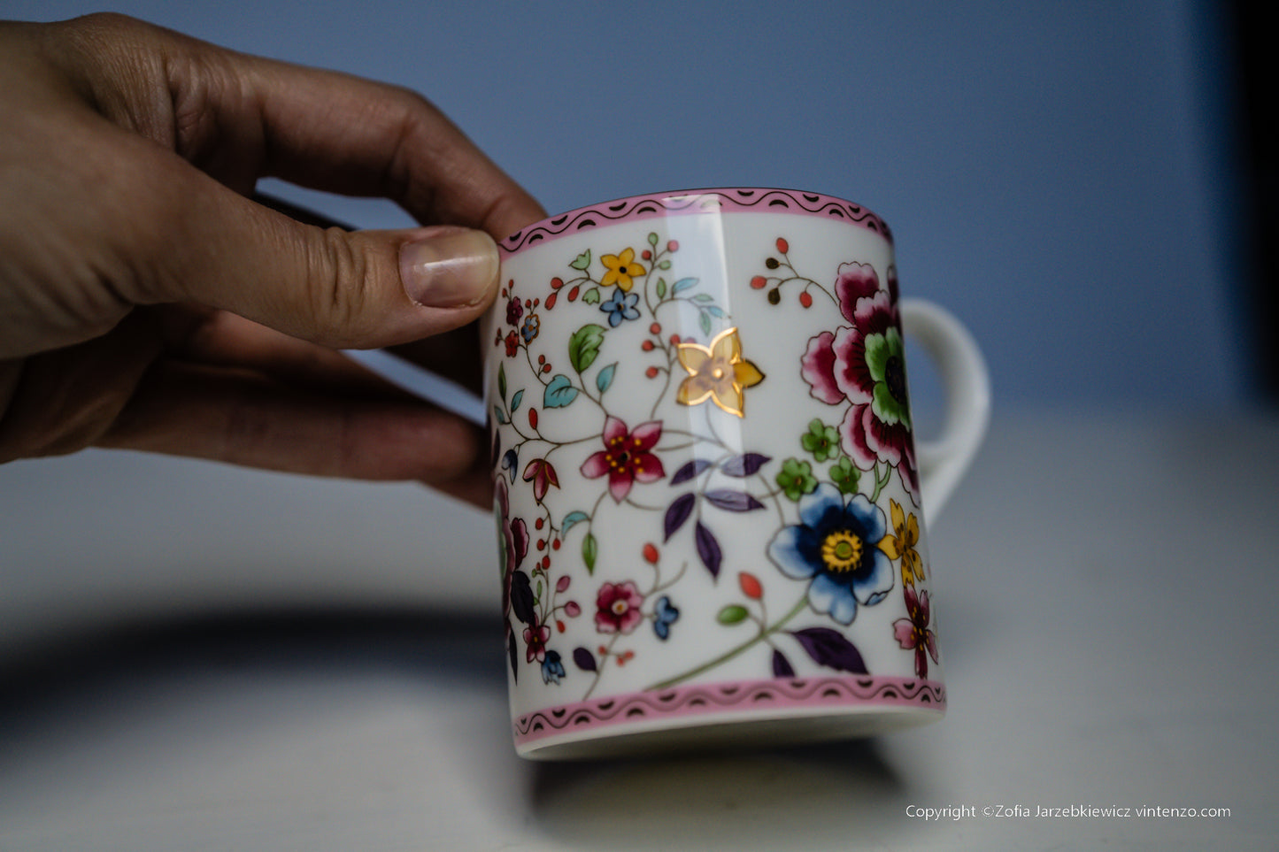 Wedgwood Pink Chrysanthemum Archive Mug
