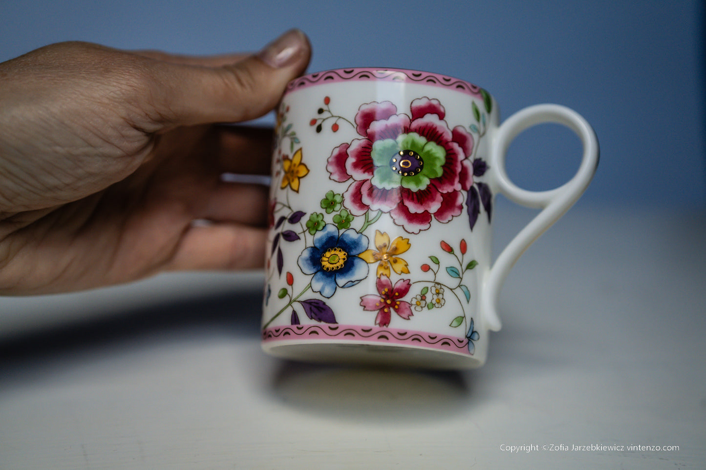 Wedgwood Pink Chrysanthemum Archive Mug
