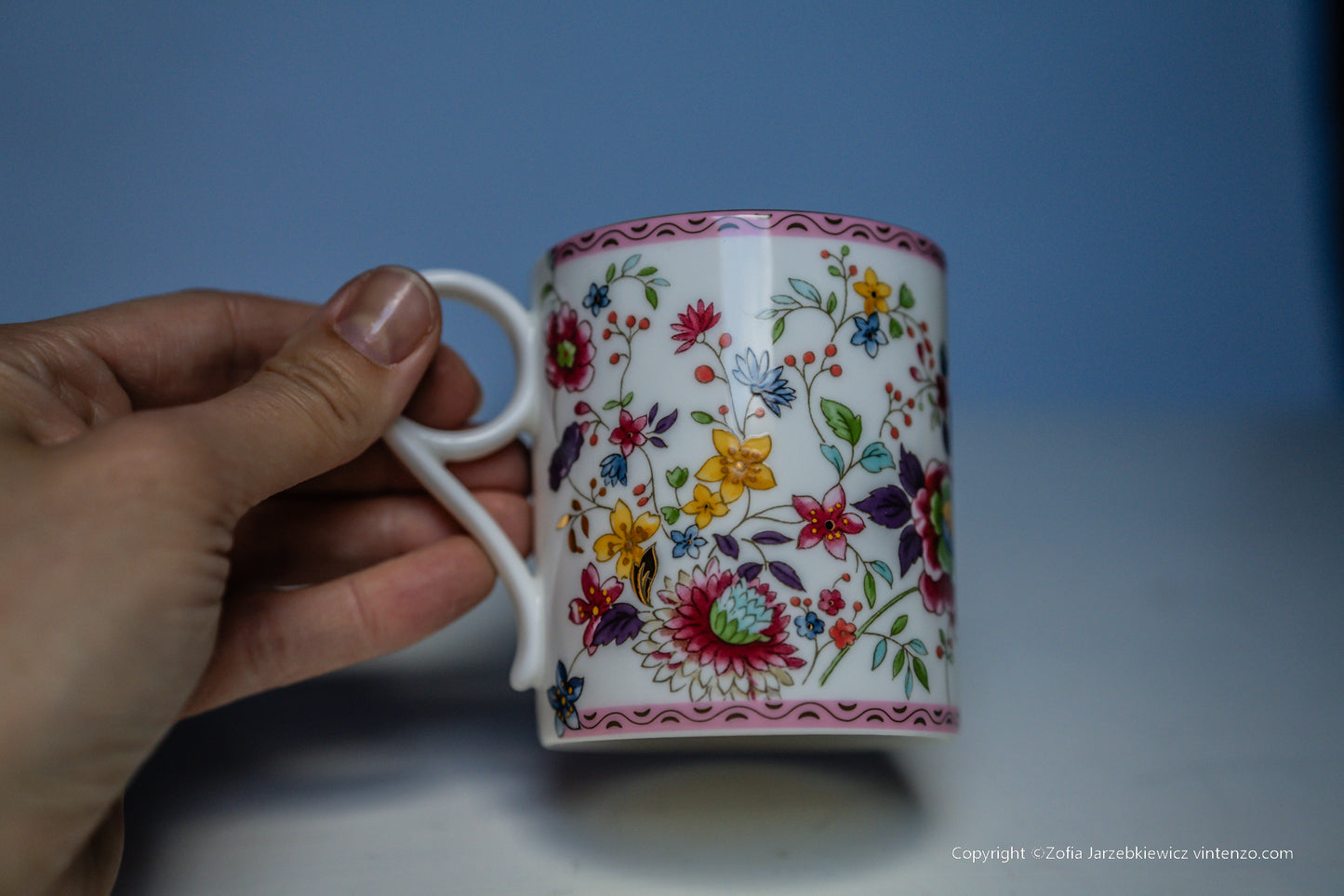 Wedgwood Pink Chrysanthemum Archive Mug