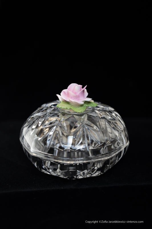 Vintage Crystal Cut Trinket Bowl