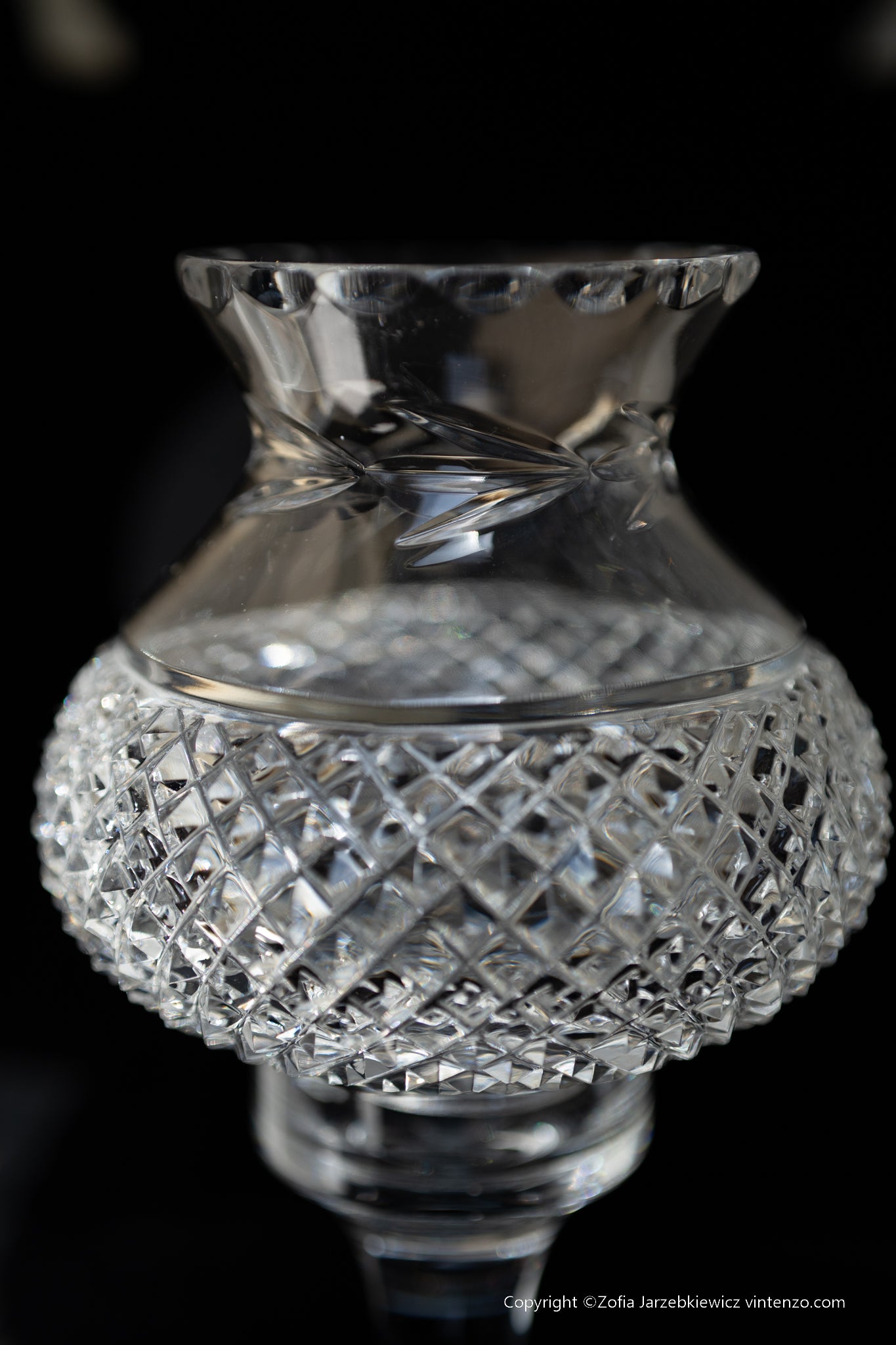 Galway Crystal Hurricane Cut Crystal Fairy Lamp