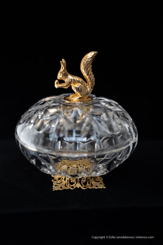 Killarney Crystal Trinket Box with Squirrel