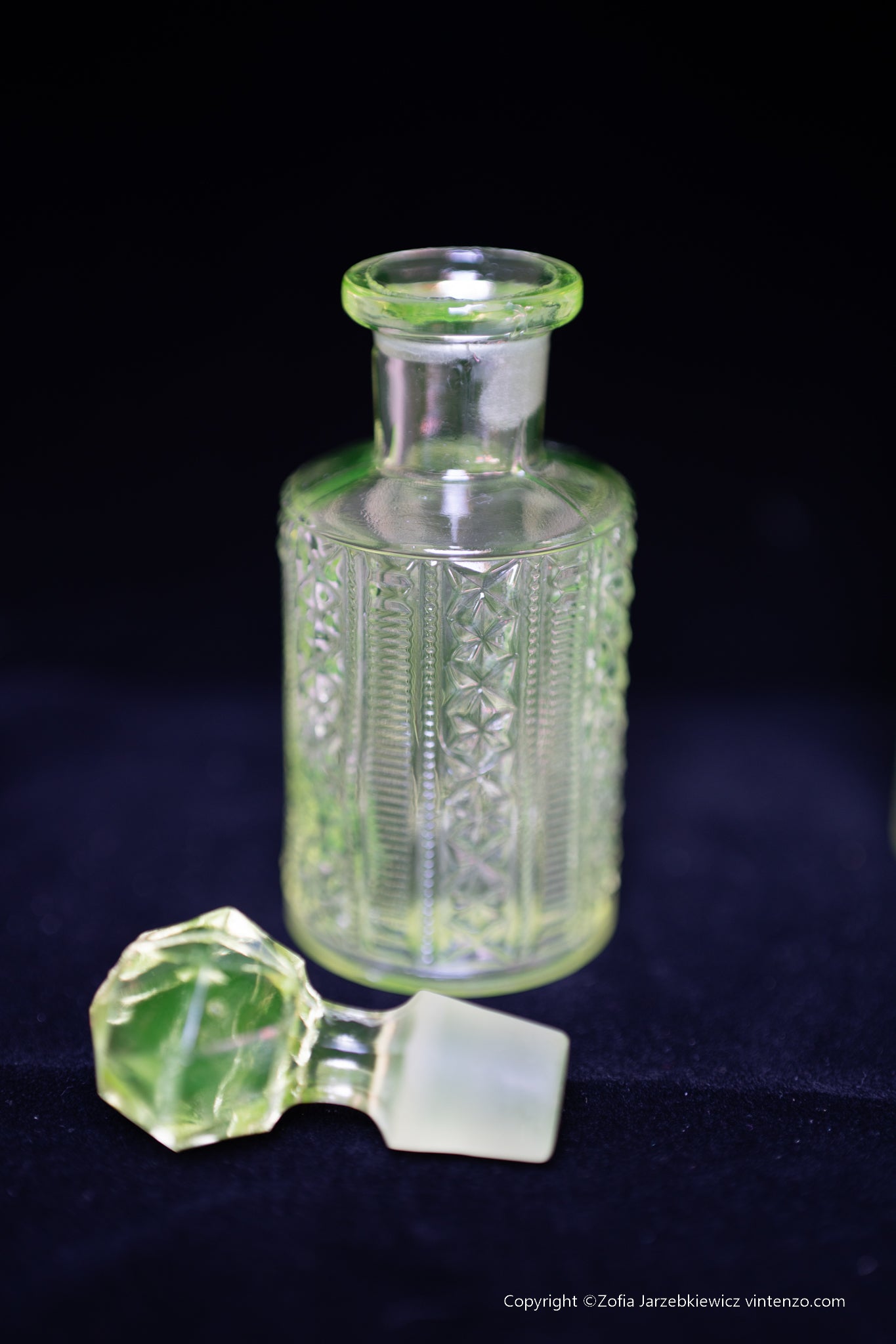 Uranium Glass Toiletry Set