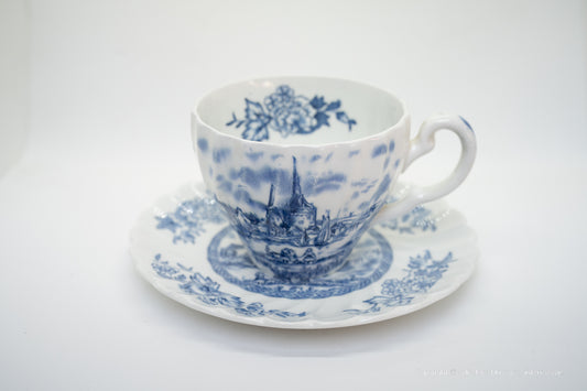 Johnson Bros Tulip Time Tea Cup and Saucer Set