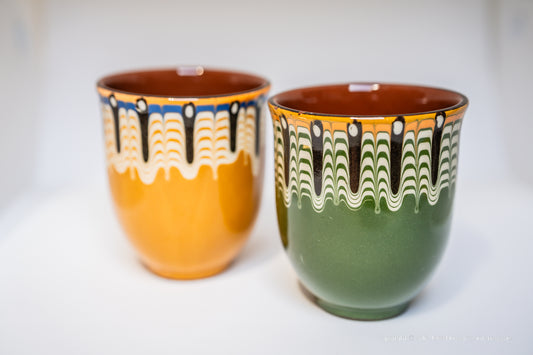 Pair of Vintage Ceramic Cups, Clay Cups, Rustic Style Pottery