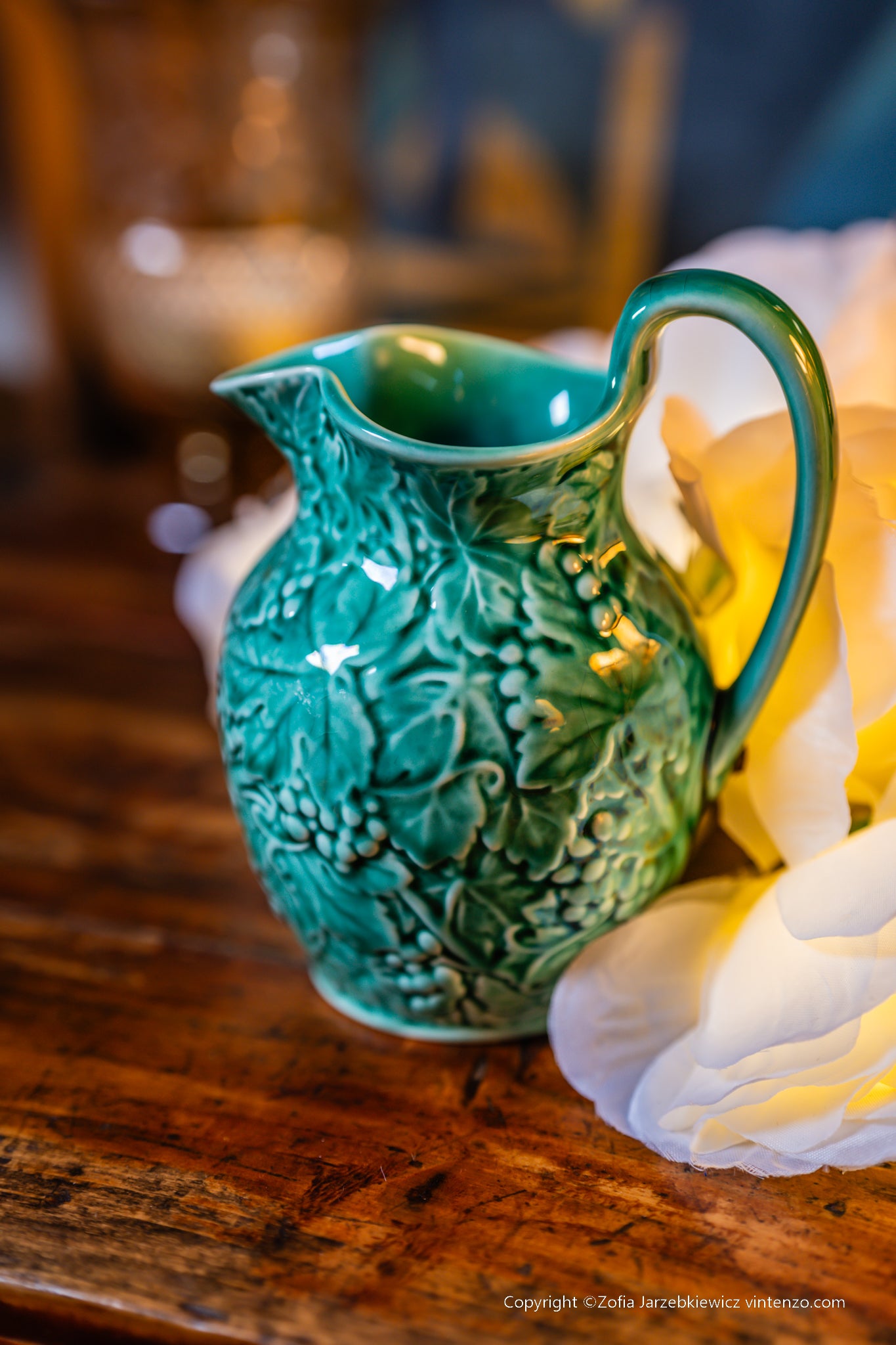 Wedgwood of Etruria Green Grape Vine Leaf Creamer Pitcher