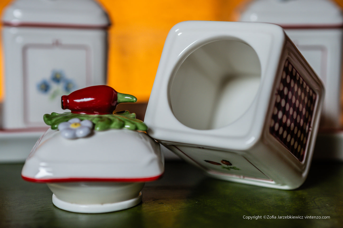 Villeroy & Boch Set of 3 Petite Fleur Jam Jars on a Tray