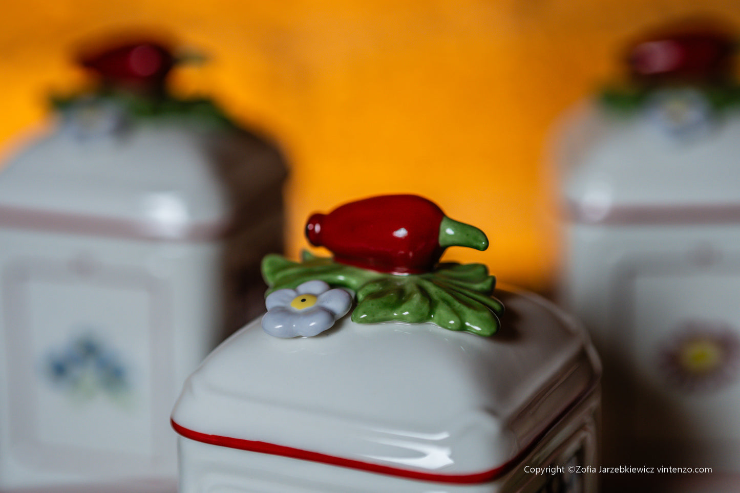 Villeroy & Boch Set of 3 Petite Fleur Jam Jars on a Tray