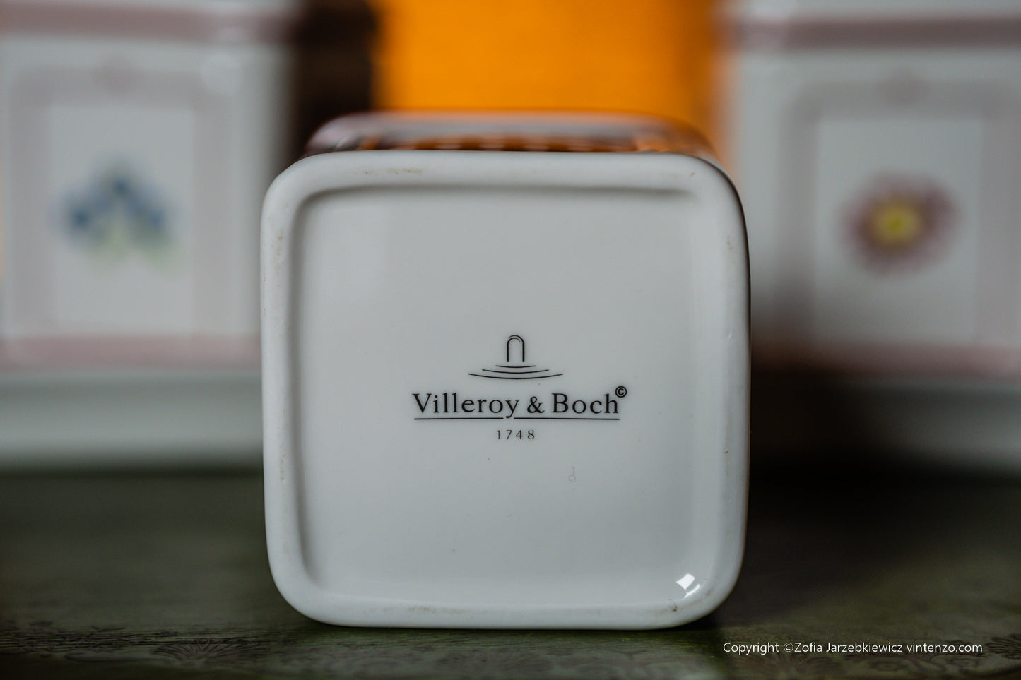 Villeroy & Boch Set of 3 Petite Fleur Jam Jars on a Tray