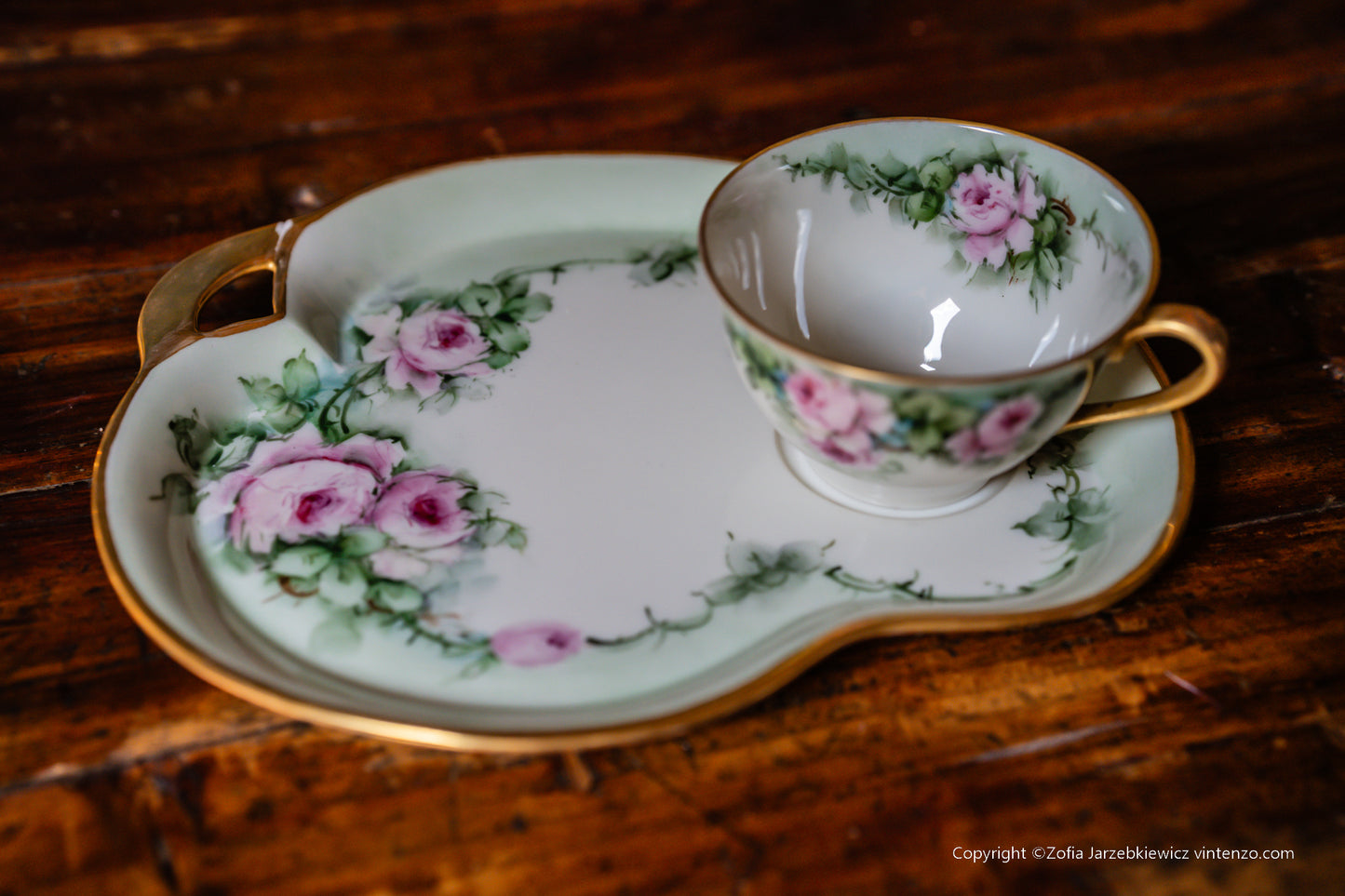 Belleek Snack Set: Sandwich Plate and a Cup