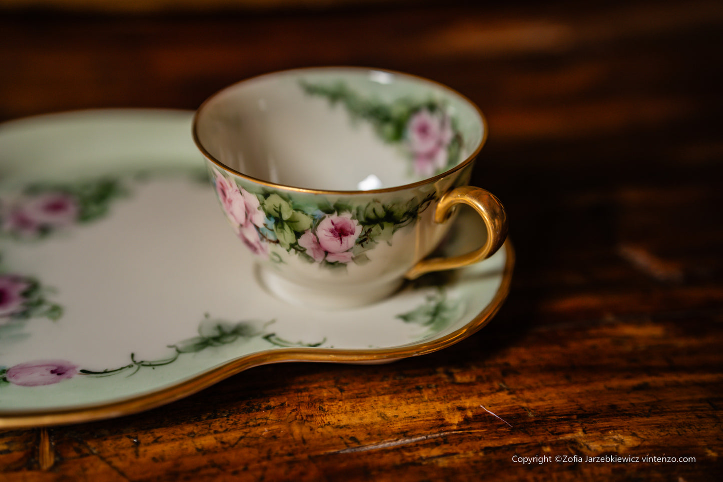 Belleek Snack Set: Sandwich Plate and a Cup