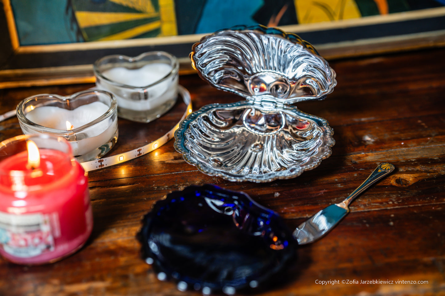 Vintage Chrome Shell Shaped Butter Dish