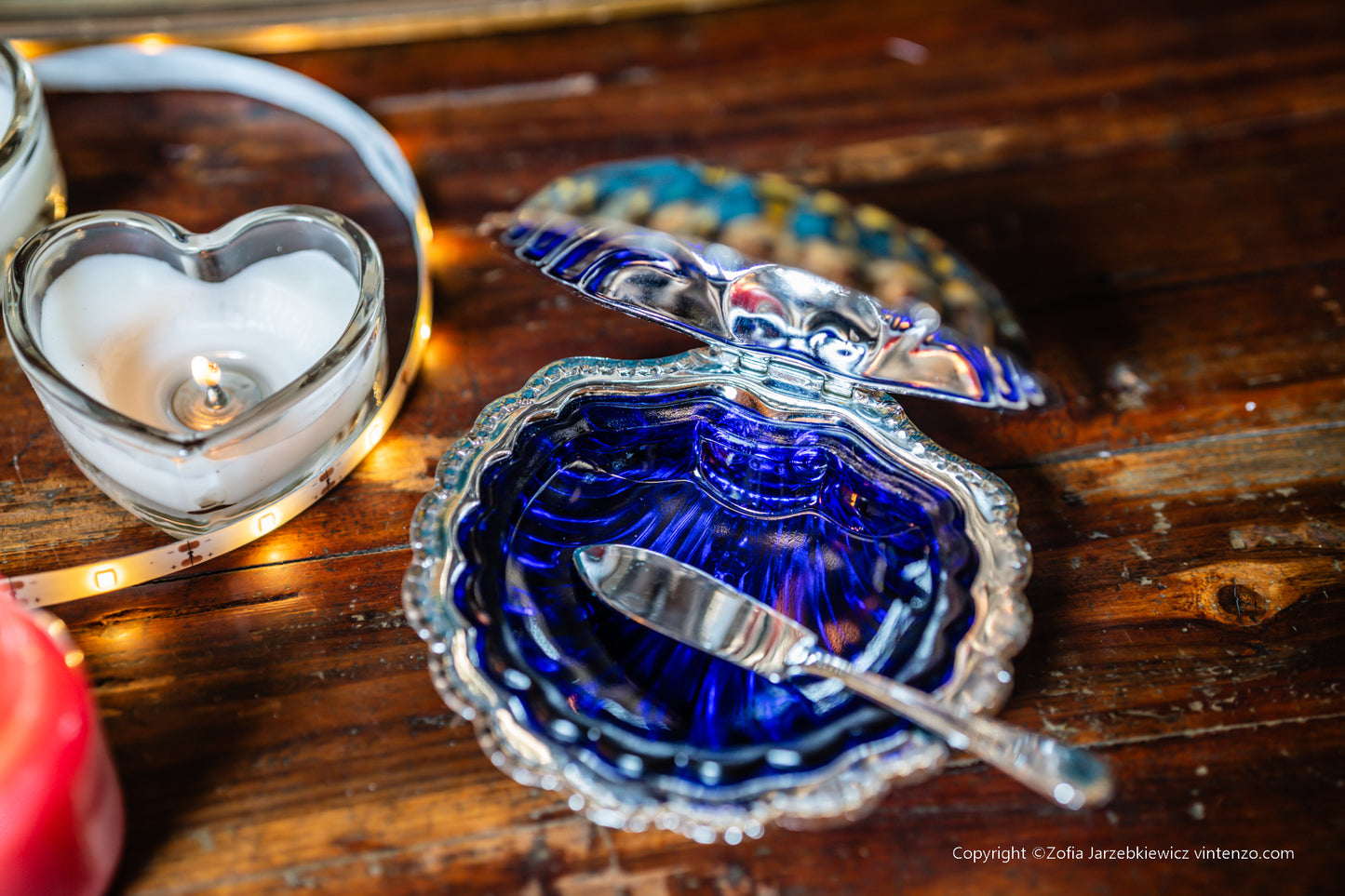 Vintage Chrome Shell Shaped Butter Dish