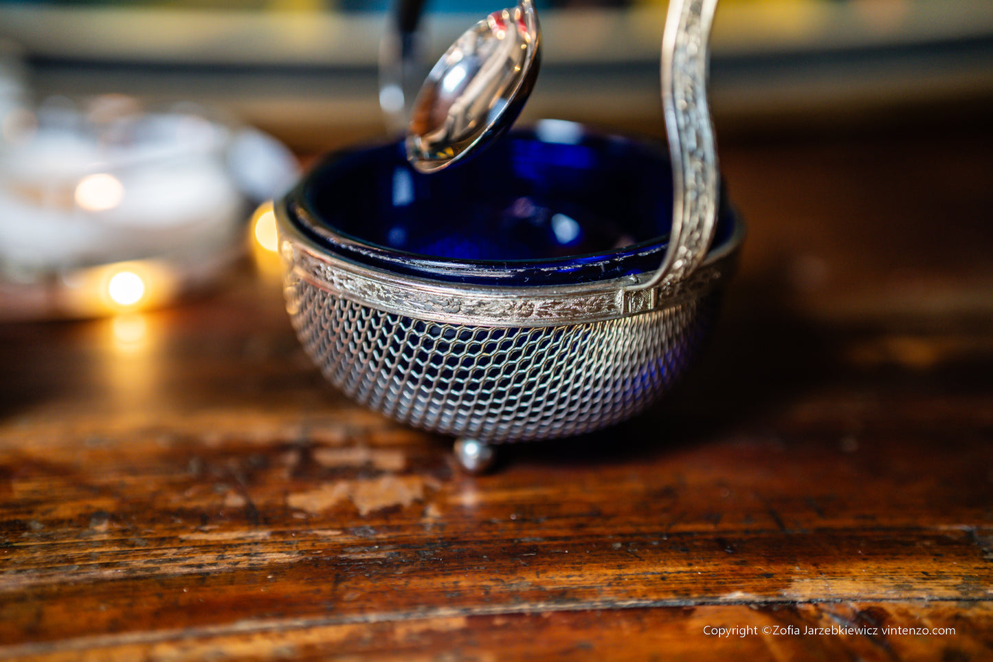 Vintage Sugar Bowl with Spoon