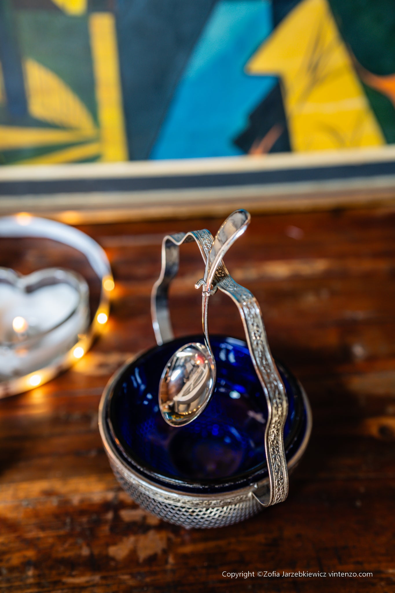 Vintage Sugar Bowl with Spoon