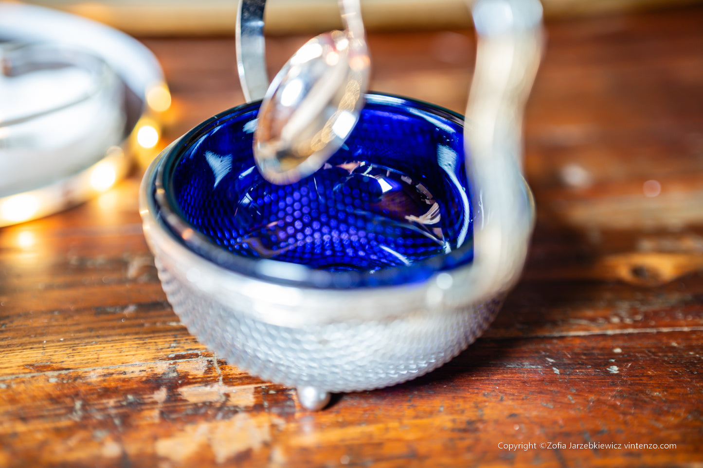 Vintage Sugar Bowl with Spoon