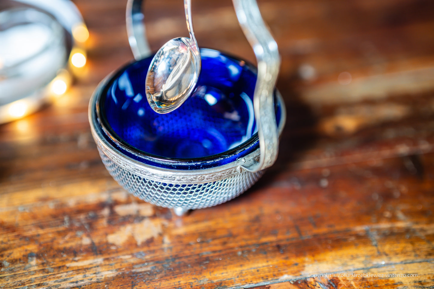 Vintage Sugar Bowl with Spoon