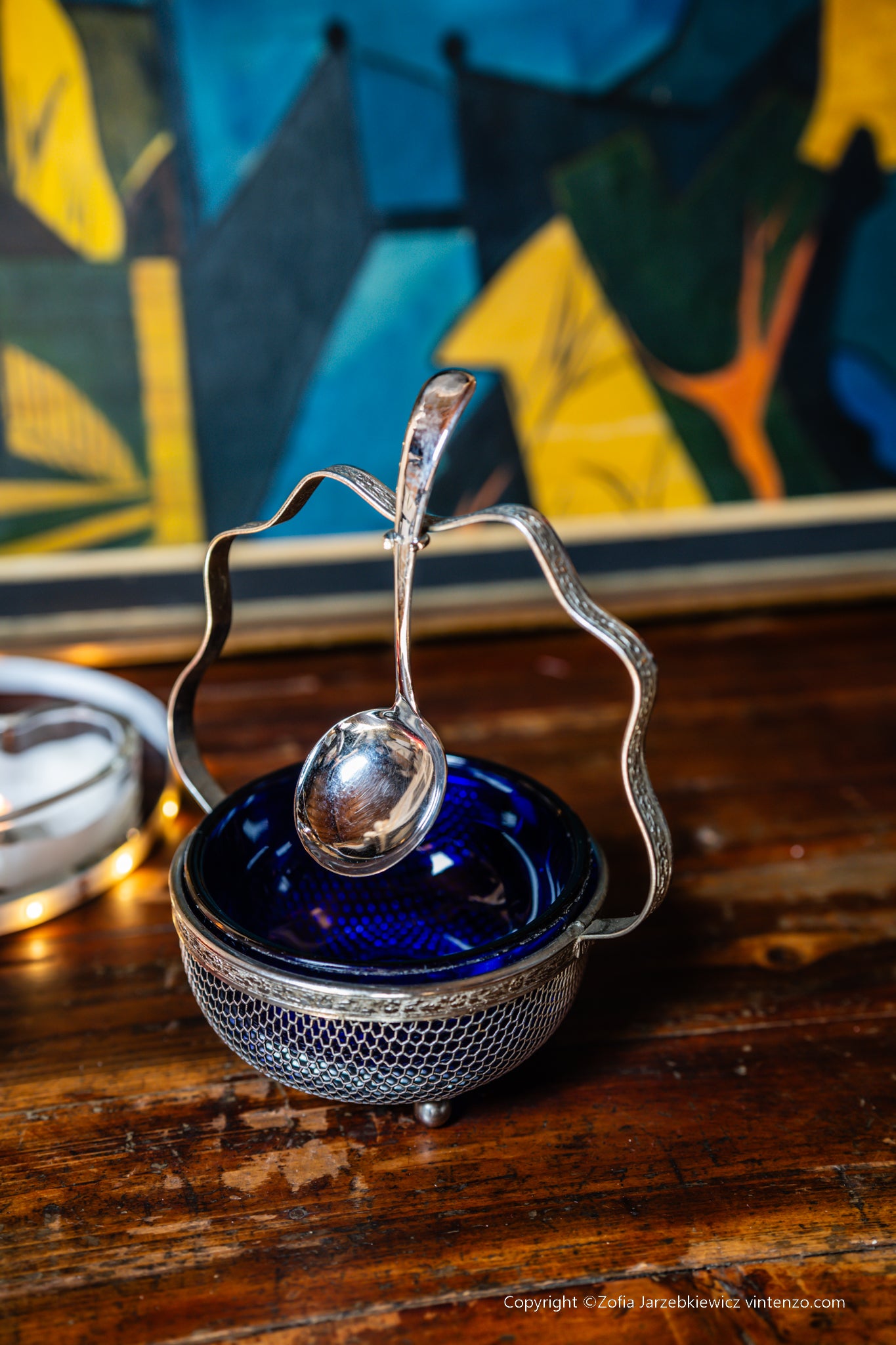 Vintage Sugar Bowl with Spoon