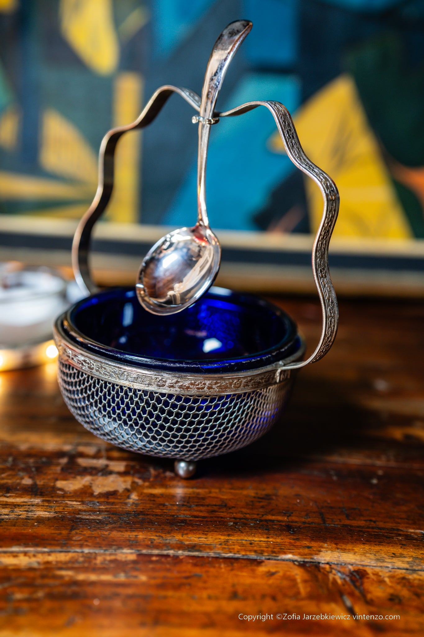 Vintage Sugar Bowl with Spoon