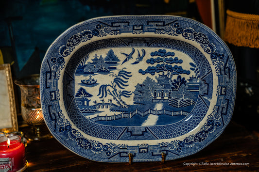 Magnificent Blue Willow Serving Platter