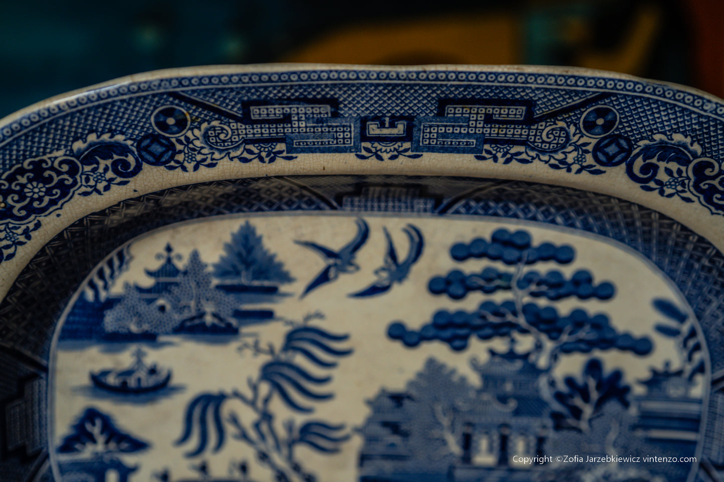 Magnificent Blue Willow Serving Platter