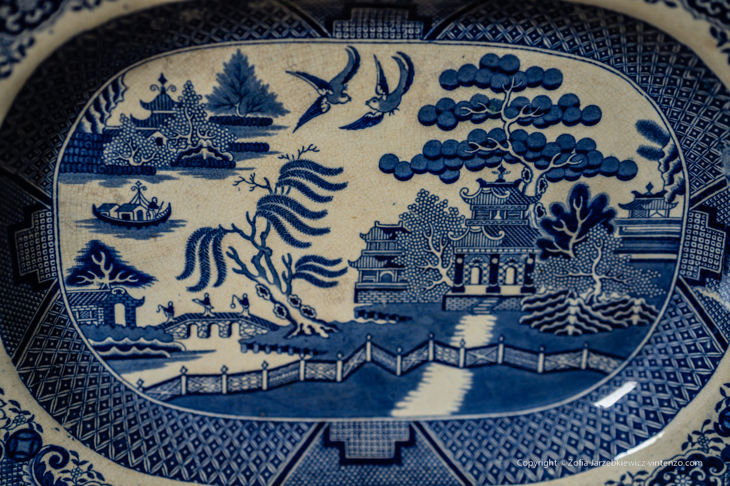 Magnificent Blue Willow Serving Platter