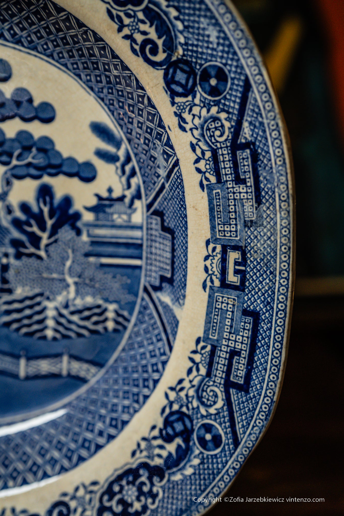 Magnificent Blue Willow Serving Platter