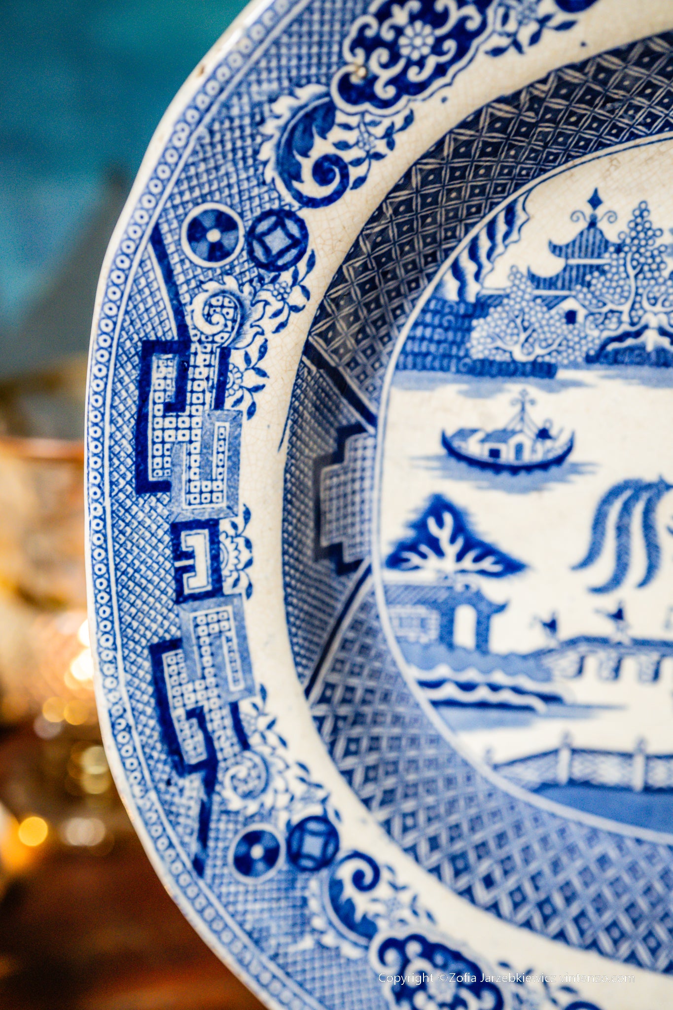Magnificent Blue Willow Serving Platter