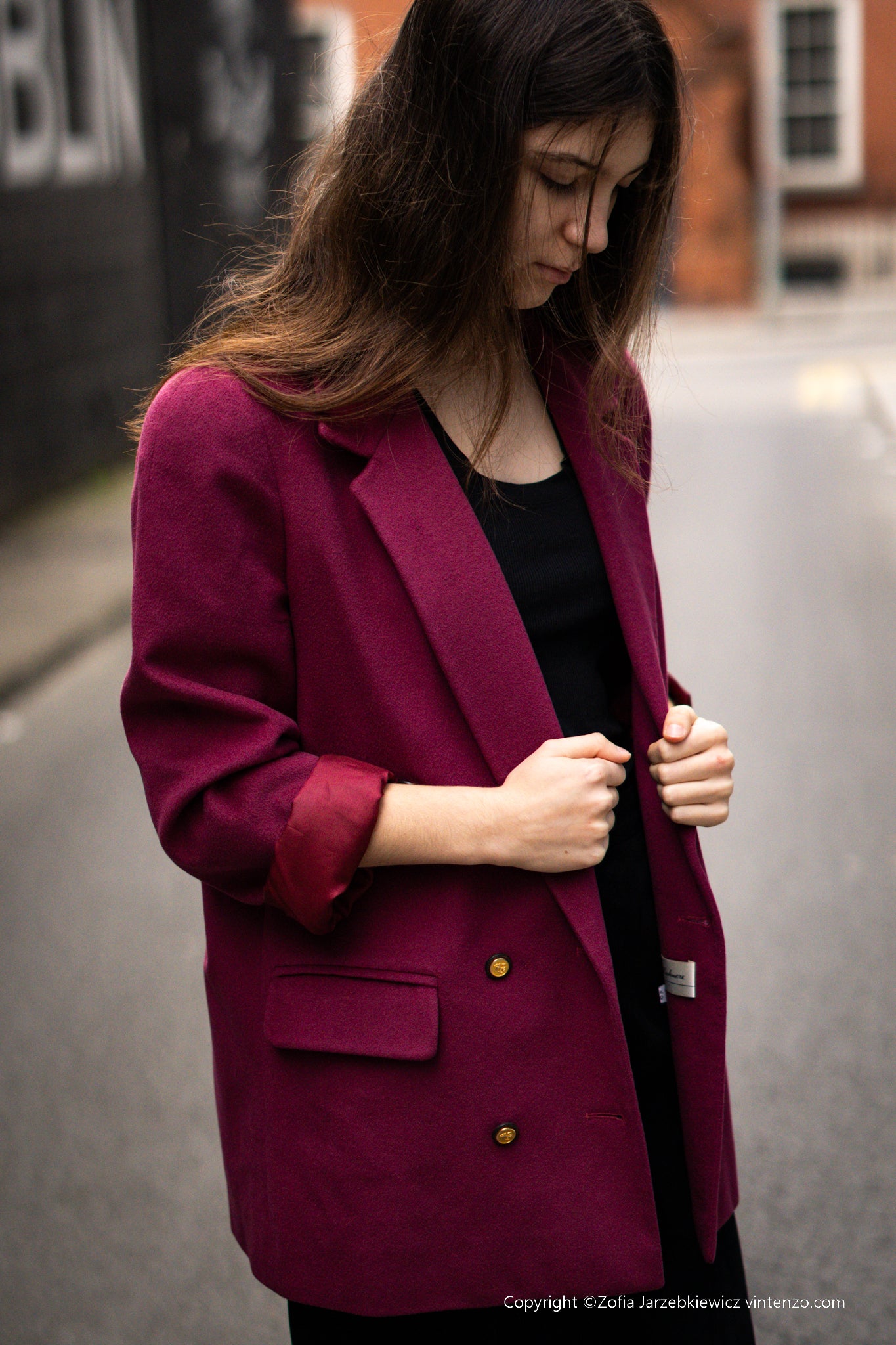 Vintage Red Henry White Dublin Wool/Cashmere Blazer Size 38/M