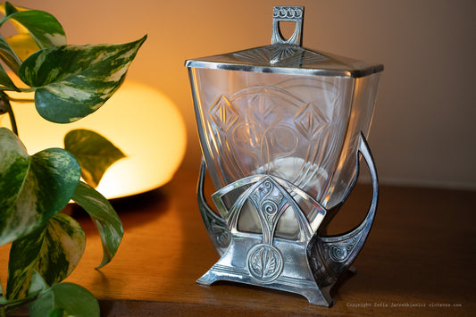 WMF Art Nouveau Silver Plated Biscuit Barrel Antique