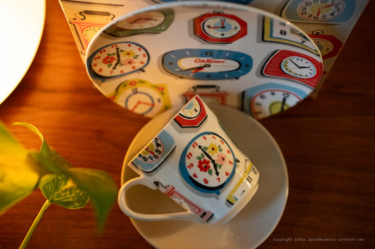 NEW Cath Kidston Trio Set -Clocks including Cup, Saucer and a Plate