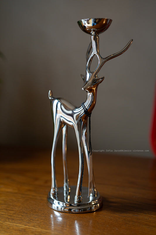 Donner Reindeer Tealight Holder- Silver Colour from Meadows & Byrne