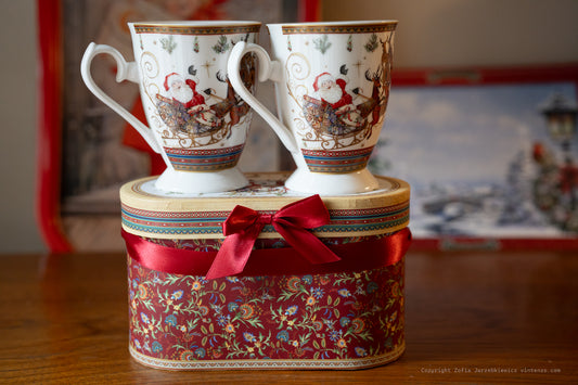 Set of 2 Christmas Santa Mugs