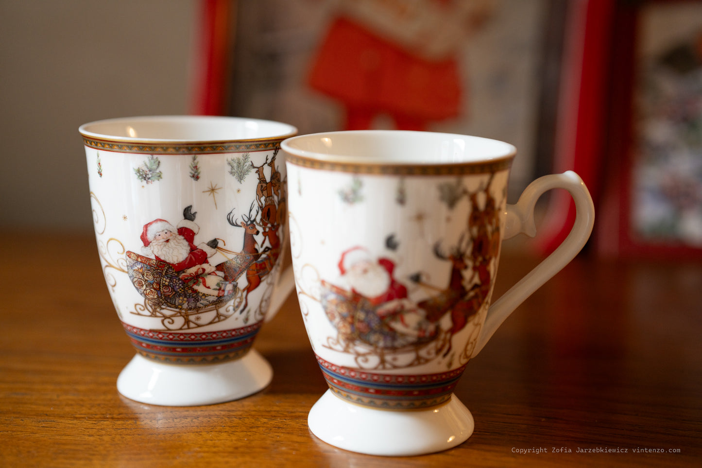 Set of 2 Christmas Santa Mugs