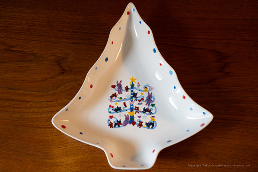 Large Christmas tree-shaped dish