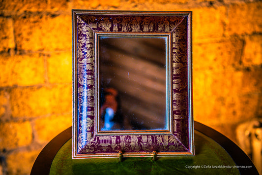 Vintage Mirror with Chinese Motifs