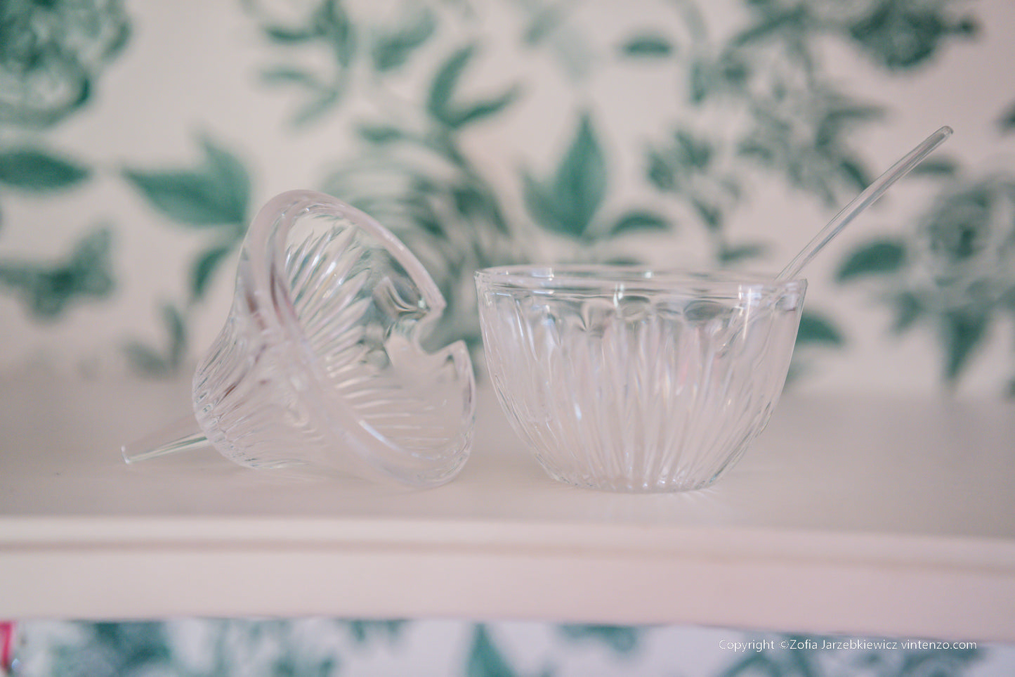 Vintage Lead Crystal 24% Pear with Spoon Enesco West Germany