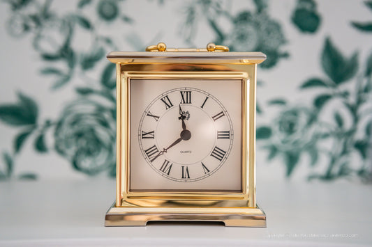 Vintage Brass Carriage Clock West Germany 1980s