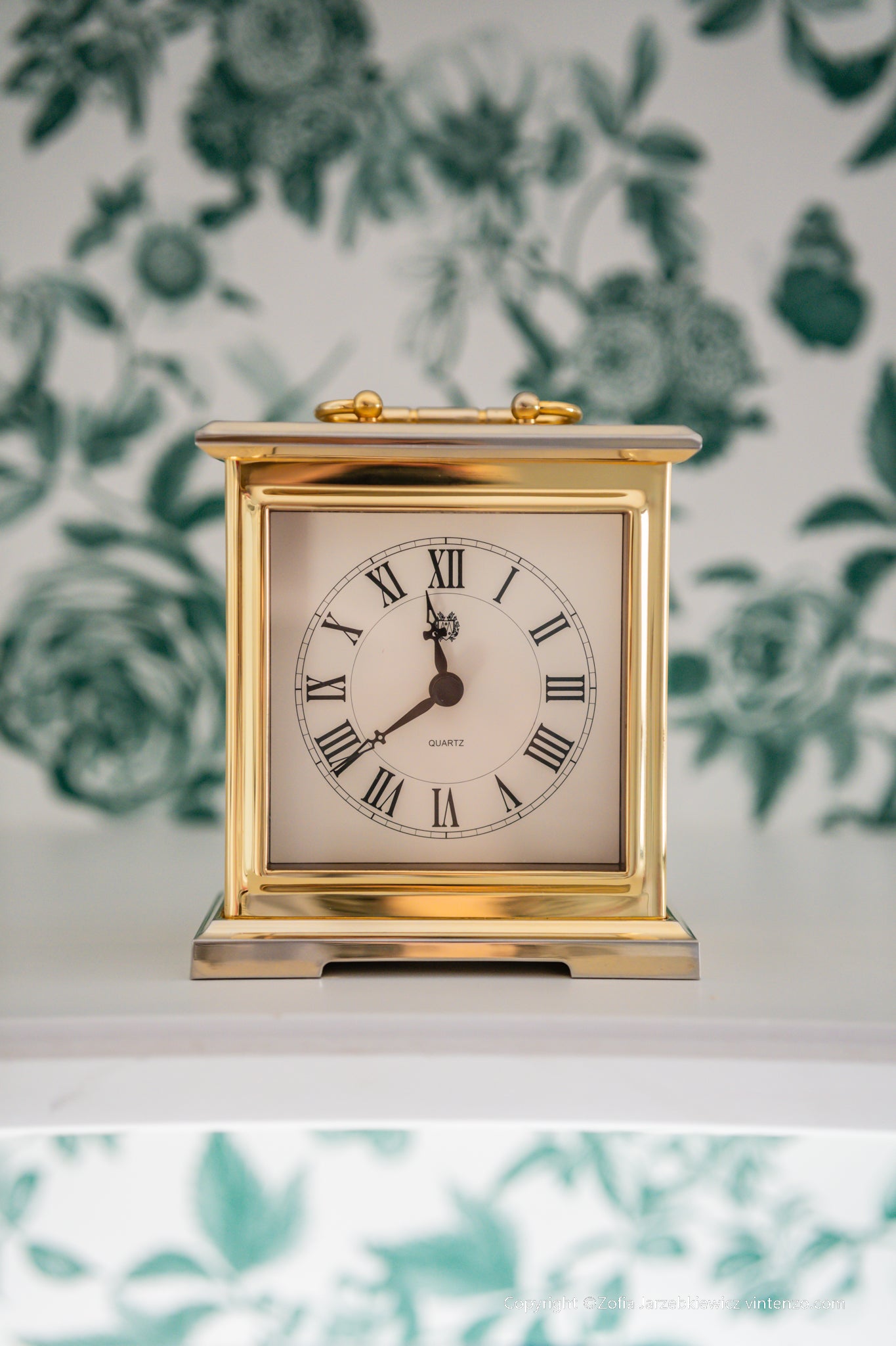 Vintage Brass Carriage Clock West Germany 1980s