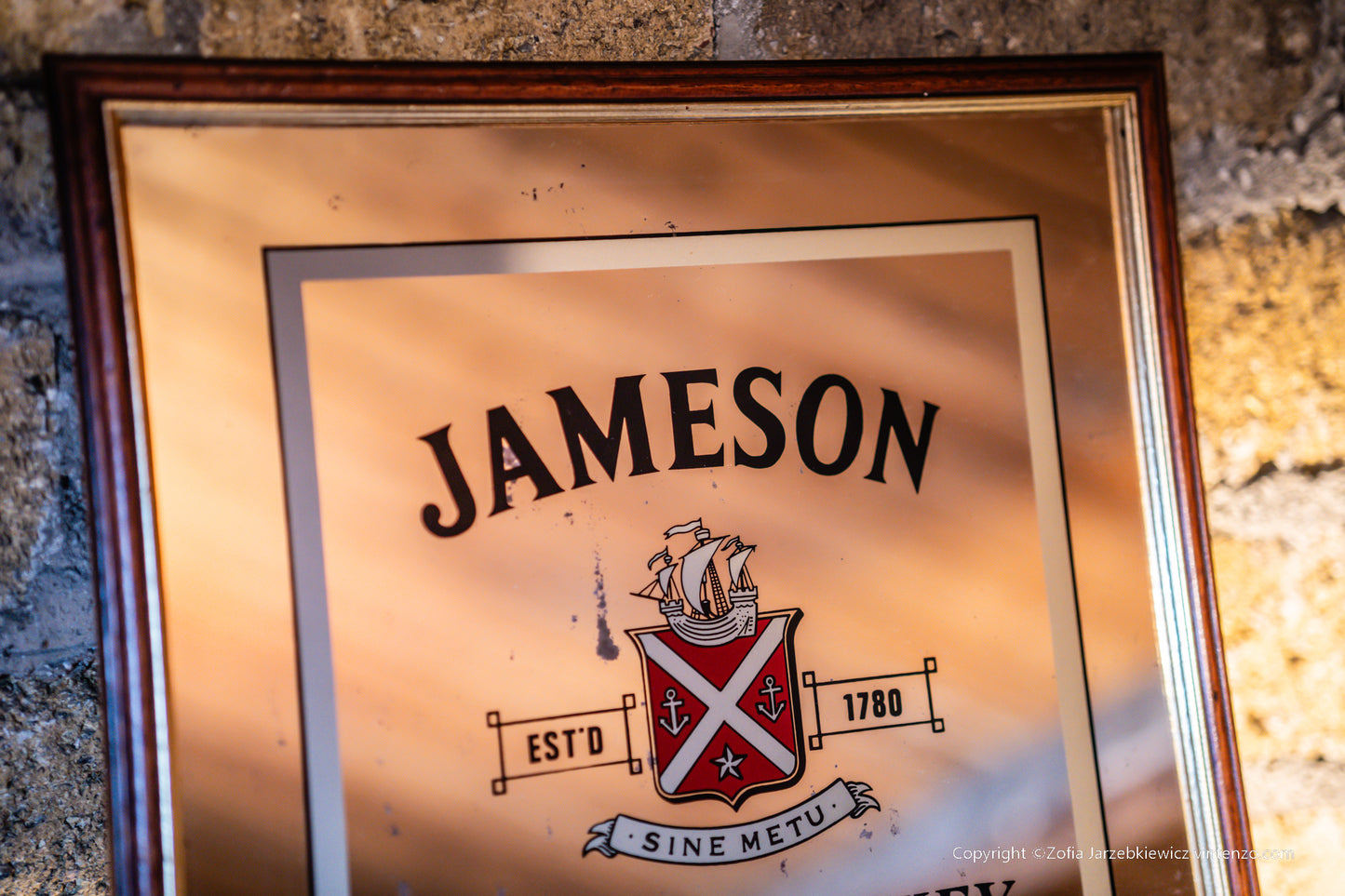 Vintage Jameson Irish Whiskey Pub Mirror