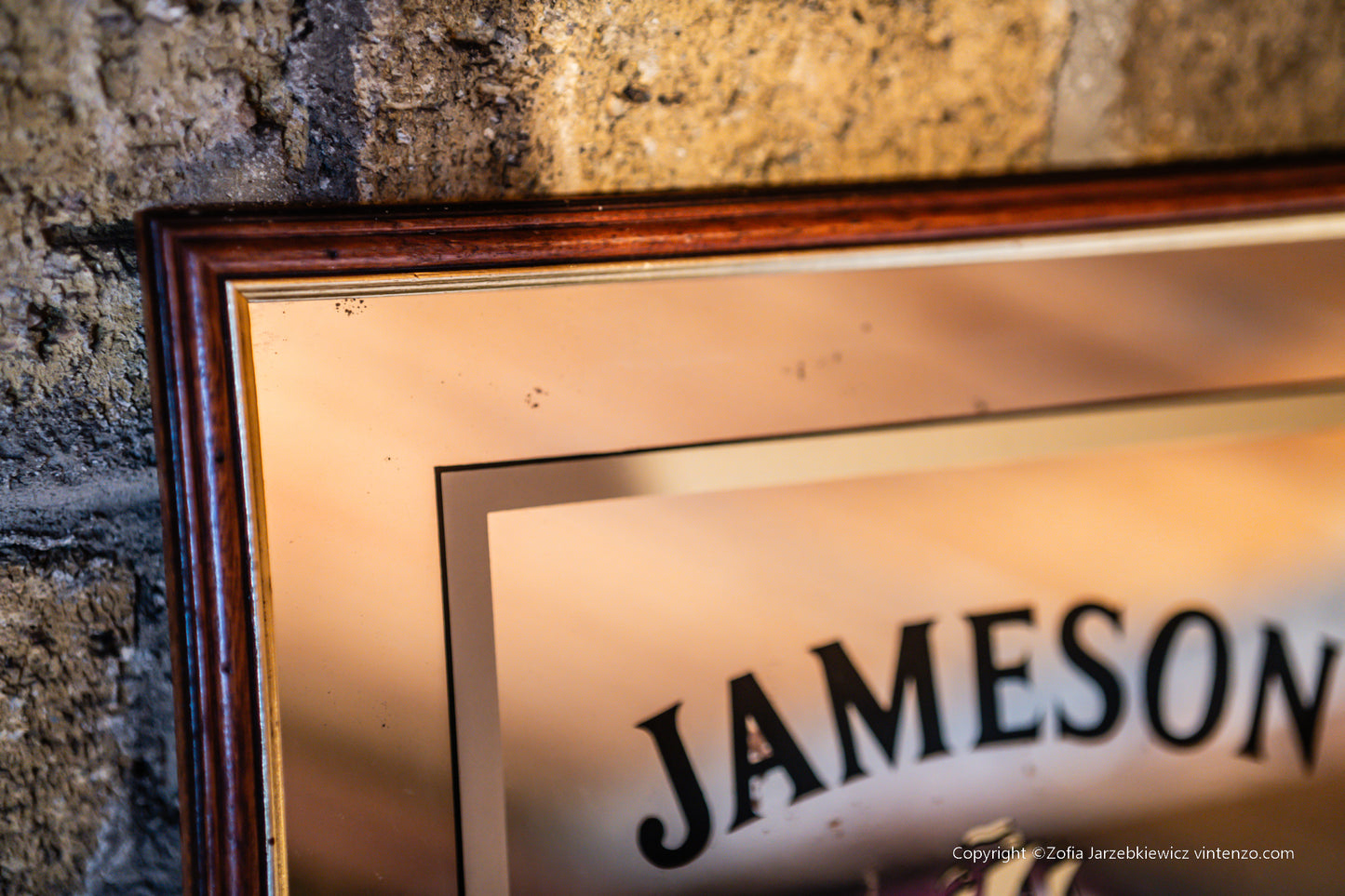 Vintage Jameson Irish Whiskey Pub Mirror