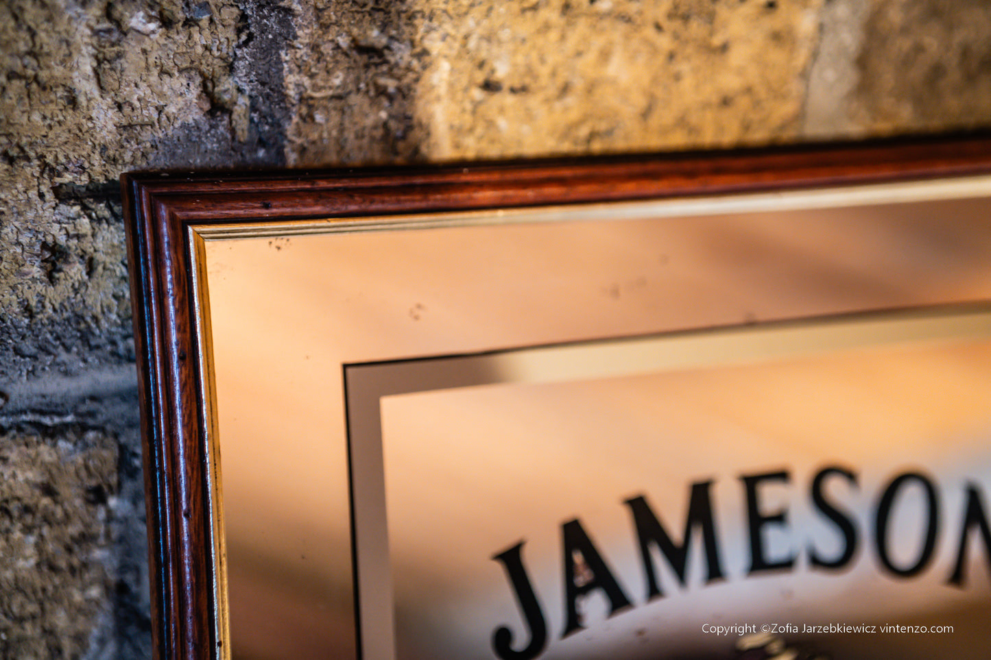 Vintage Jameson Irish Whiskey Pub Mirror