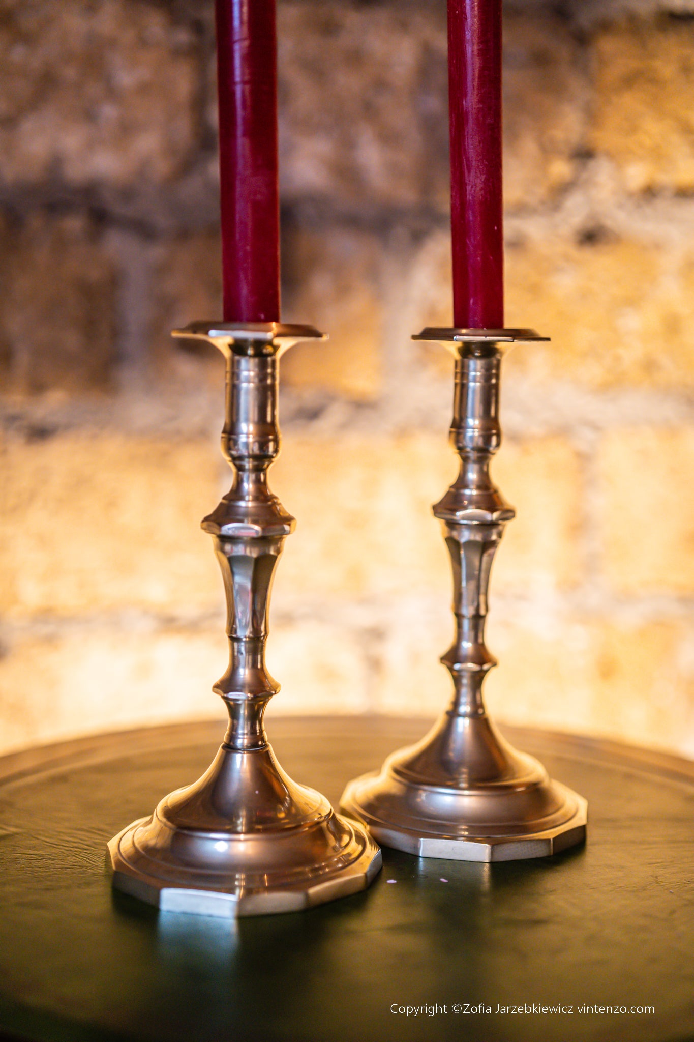 Set of 2 Vintage Brass Candleholders