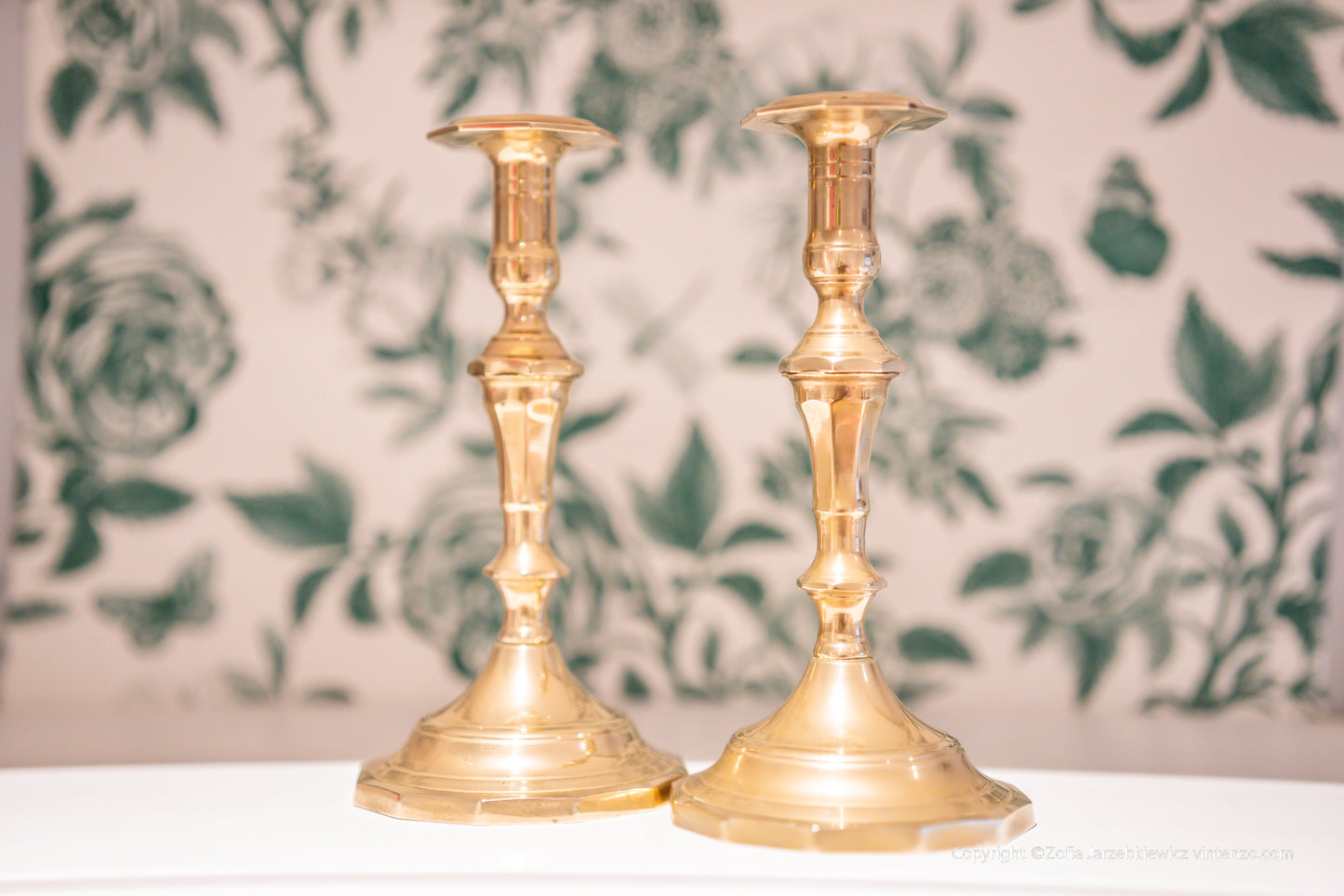 Set of 2 Vintage Brass Candleholders