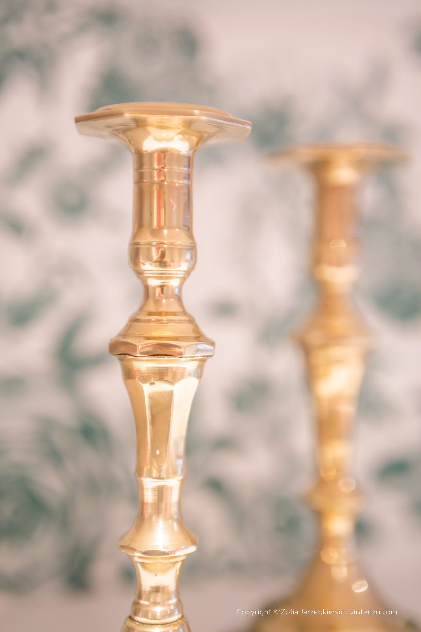Set of 2 Vintage Brass Candleholders