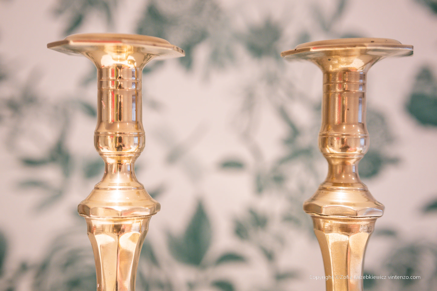 Set of 2 Vintage Brass Candleholders