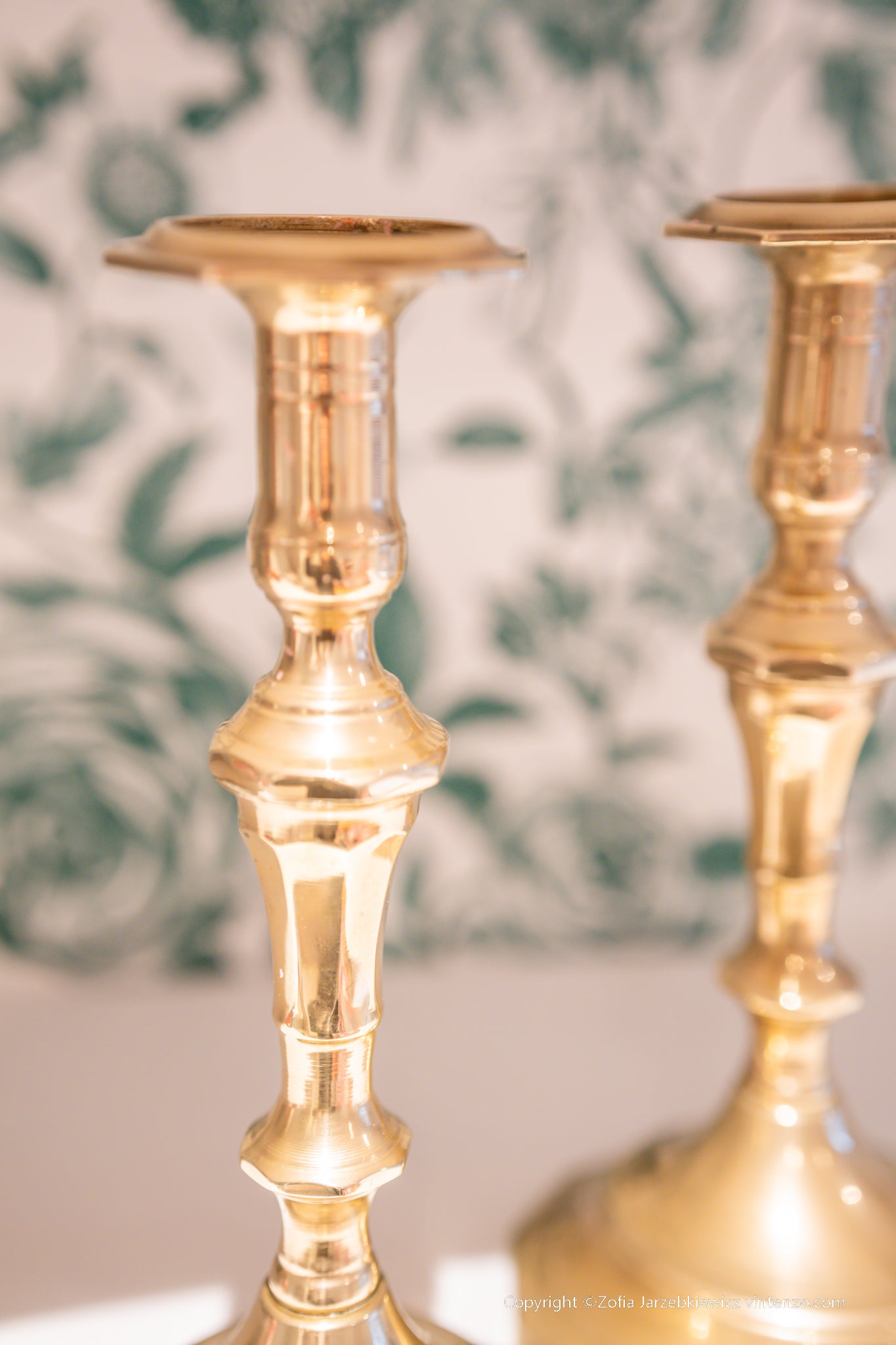 Set of 2 Vintage Brass Candleholders